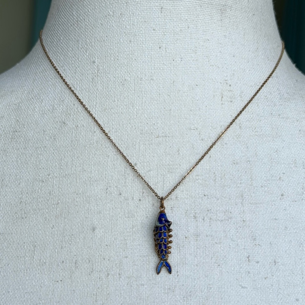 925 Italy silver chain and fish pendant